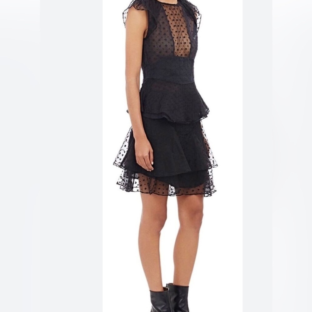 Isabel Marant  LAYERED EMBROIDERED ORGANZA SKIRT, BLACK